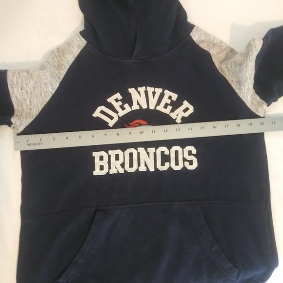 Denver Broncos boy's youth size L 10-12 navy blue and white hoodie sweater - Picture 7 of 10